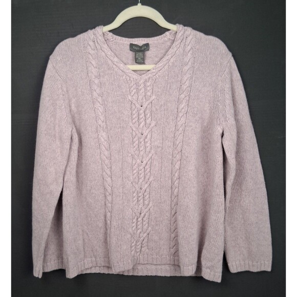 Women’s Van Heusen Cable Knit Crew Neck Sweater Lavender Large - Picture 1 of 12